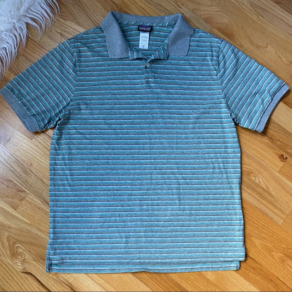 Patagonia Striped Organic Cotton Polo Shirt